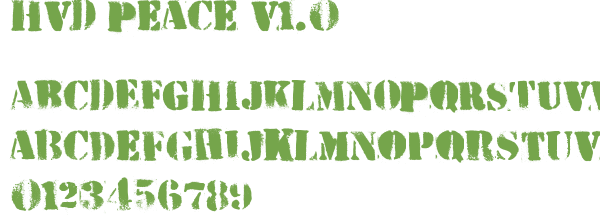 T&eacute;l&eacute;charger la police d'&eacute;criture HVD Peace v1.0