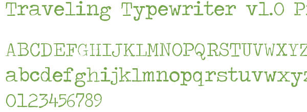 T&eacute;l&eacute;charger la police d'&eacute;criture Traveling Typewriter v1.0 Prev